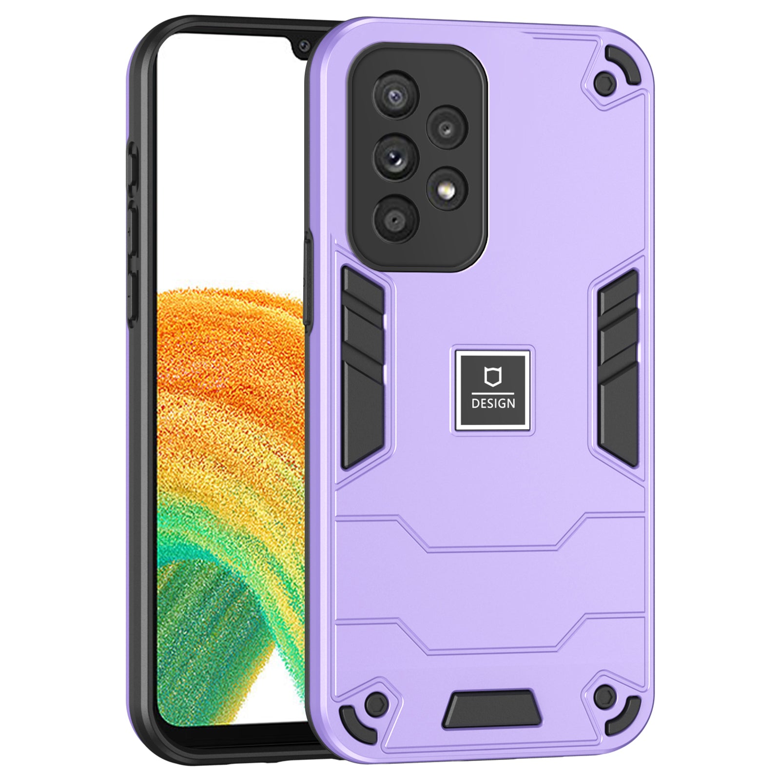 For Samsung Galaxy A33 5G Phone Case Dual Layer Protection Cover Comfortable Grip - Purple For Samsung Galaxy A33 5G Phone Case Dual Layer Protection Cover Comfortable Grip - Purple